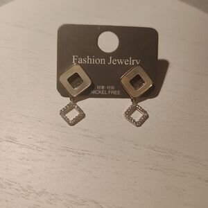 Gold and Silver Geometric Earrings